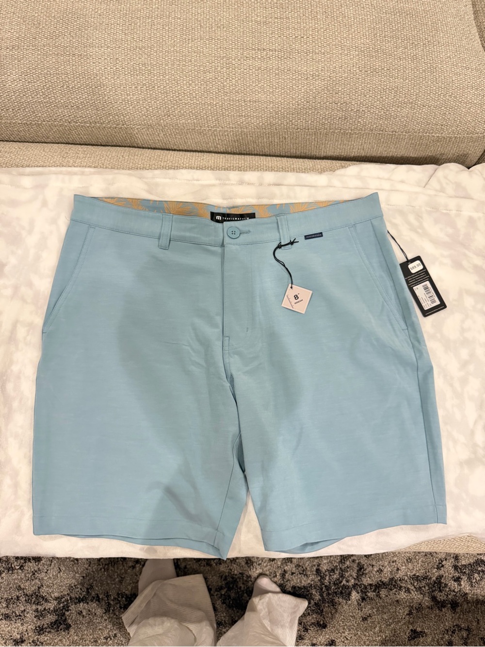Travis Matthew Light Blue Men’s Stretch Casual Shorts